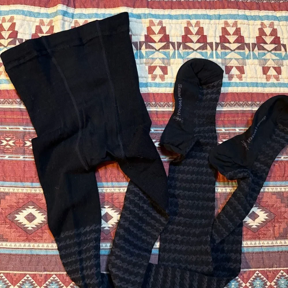 Smartwool women’s Black Patterned Tights Size medium
